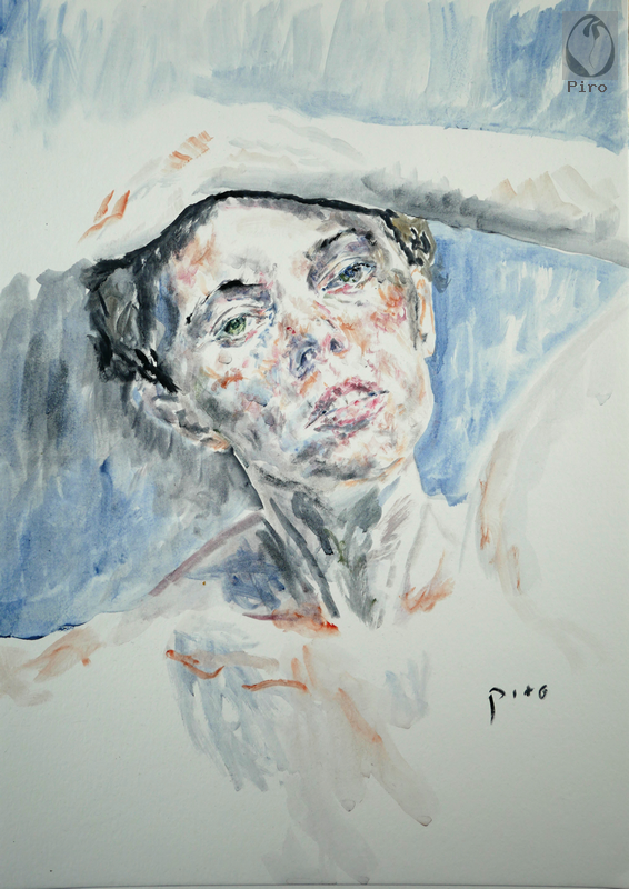 oil on paper - olio su carta di Piro